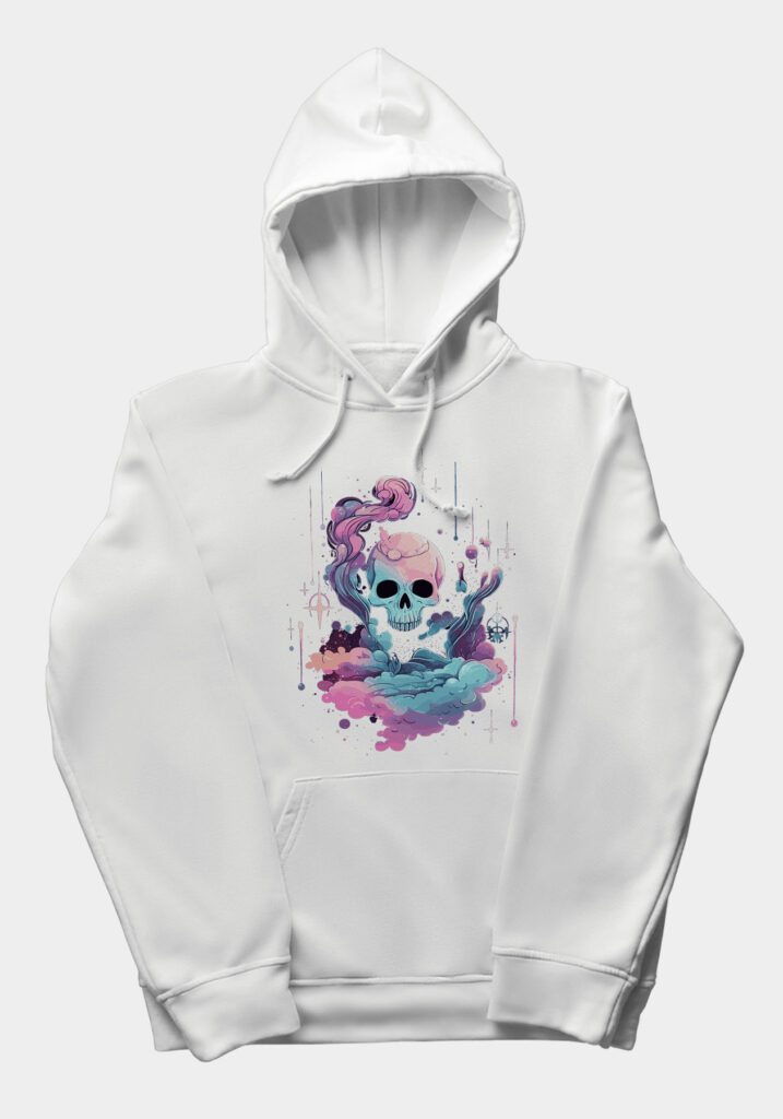 Moletom Caveira Espectral em Aquarela