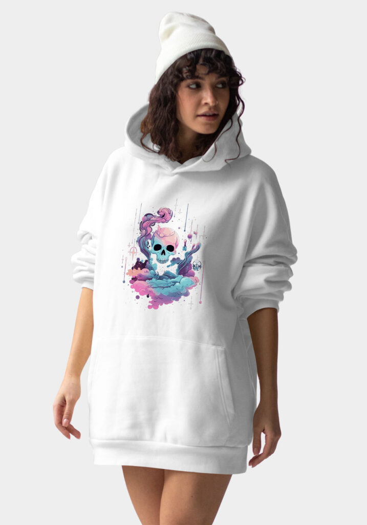Moletom Caveira Espectral em Aquarela